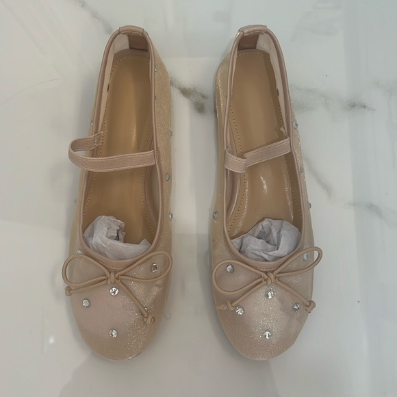 NIB Crystal Mesh Ballet Flats Size 6 - Picture 2 of 8